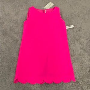 NWT Boutique hot pink scallop trim dress